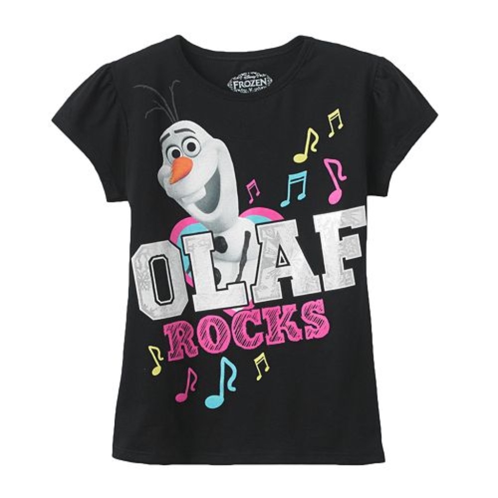 Disney Frozen Olaf Rocks Tee Girls Sz 4 5 NEW